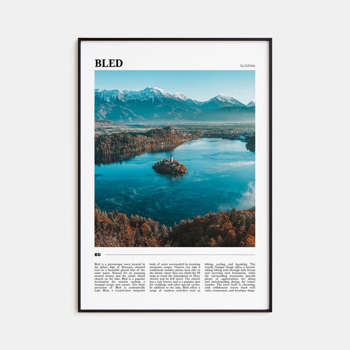 Bled Slovenia Scenic Lake Island Church Mountain View Poster