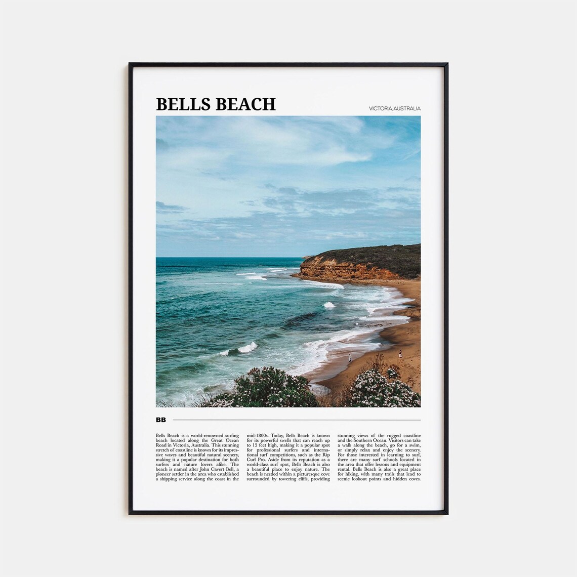 Bells Beach Victoria Australia Surf Coast Travel Poster Series