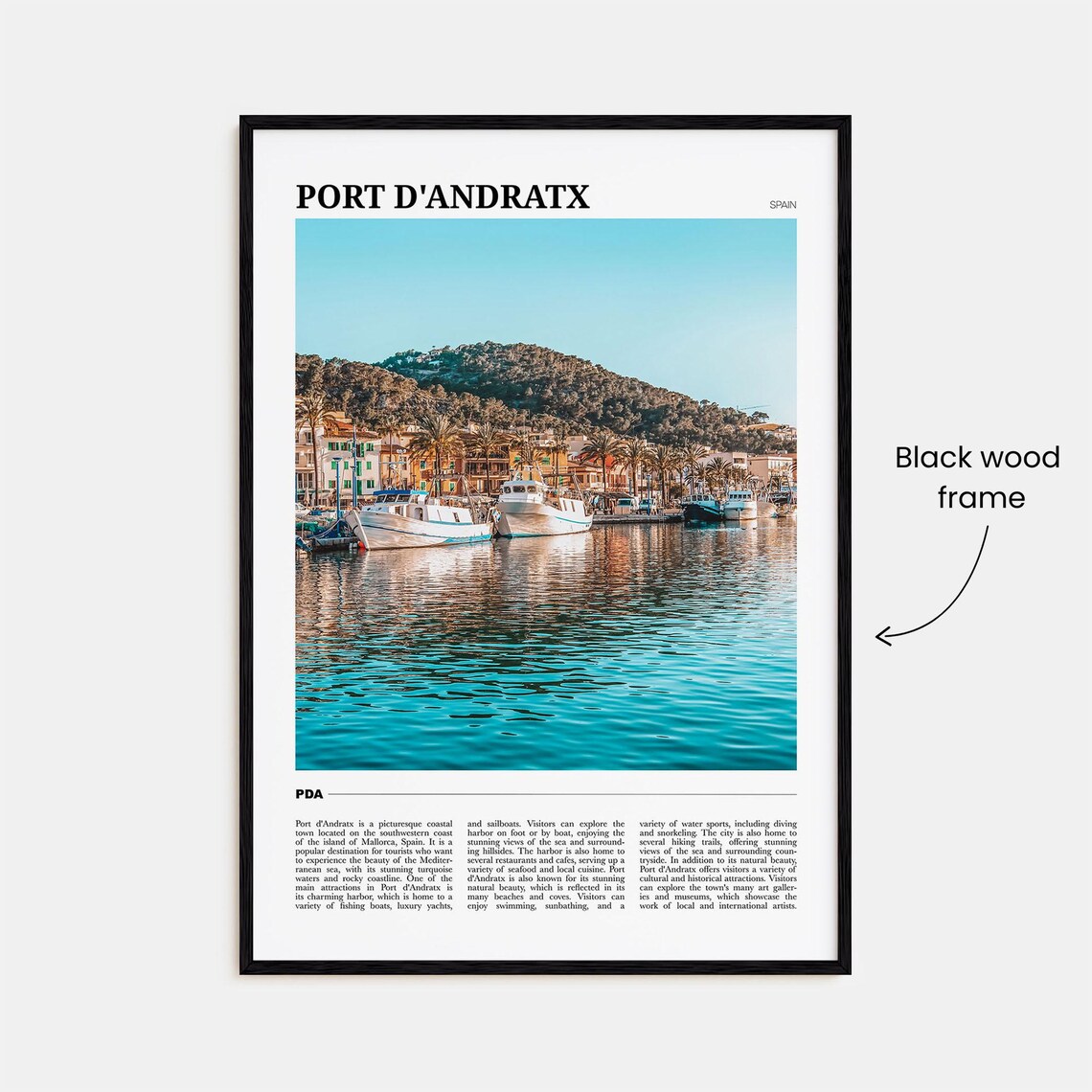 Port Dandratx Travel Poster, Spain Wall Art Print - Image 2