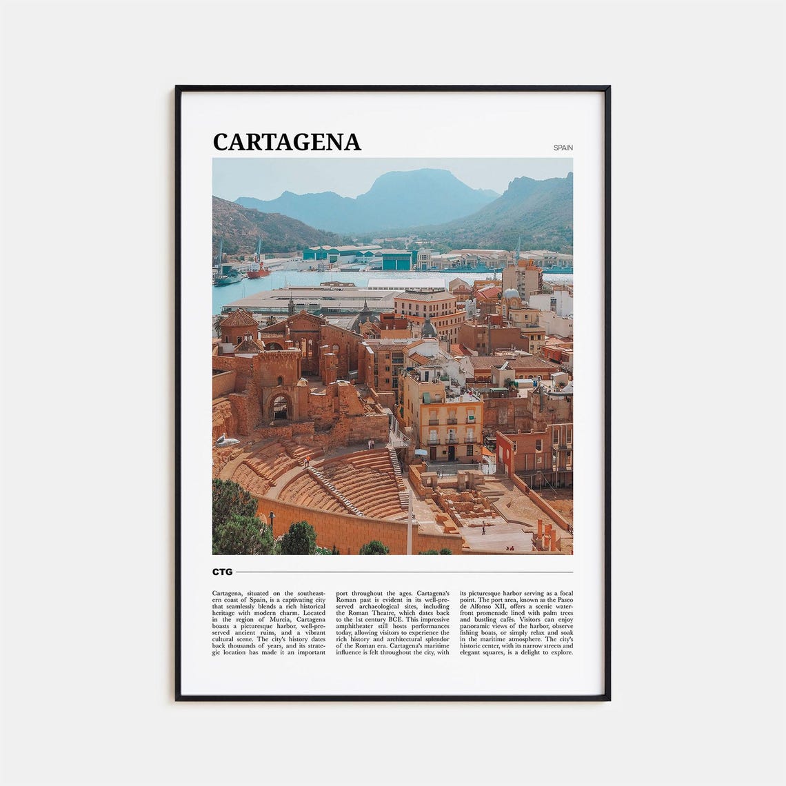 Cartagena Travel Poster Spain No 1 Cartagena Wall Art Cartagena Poster Print Cartagena Photo Cartagena Decor Spain