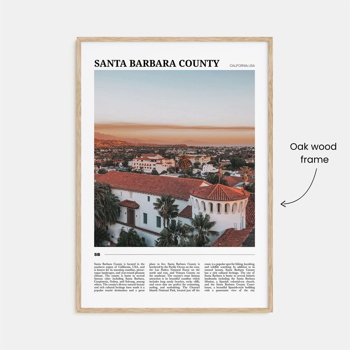Santa Barbara County Travel Poster, Wall Art Print - Image 3