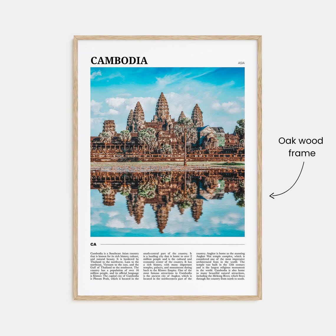 Cambodia Angkor Wat Temple Reflection Asia Photography Poster - Image 3