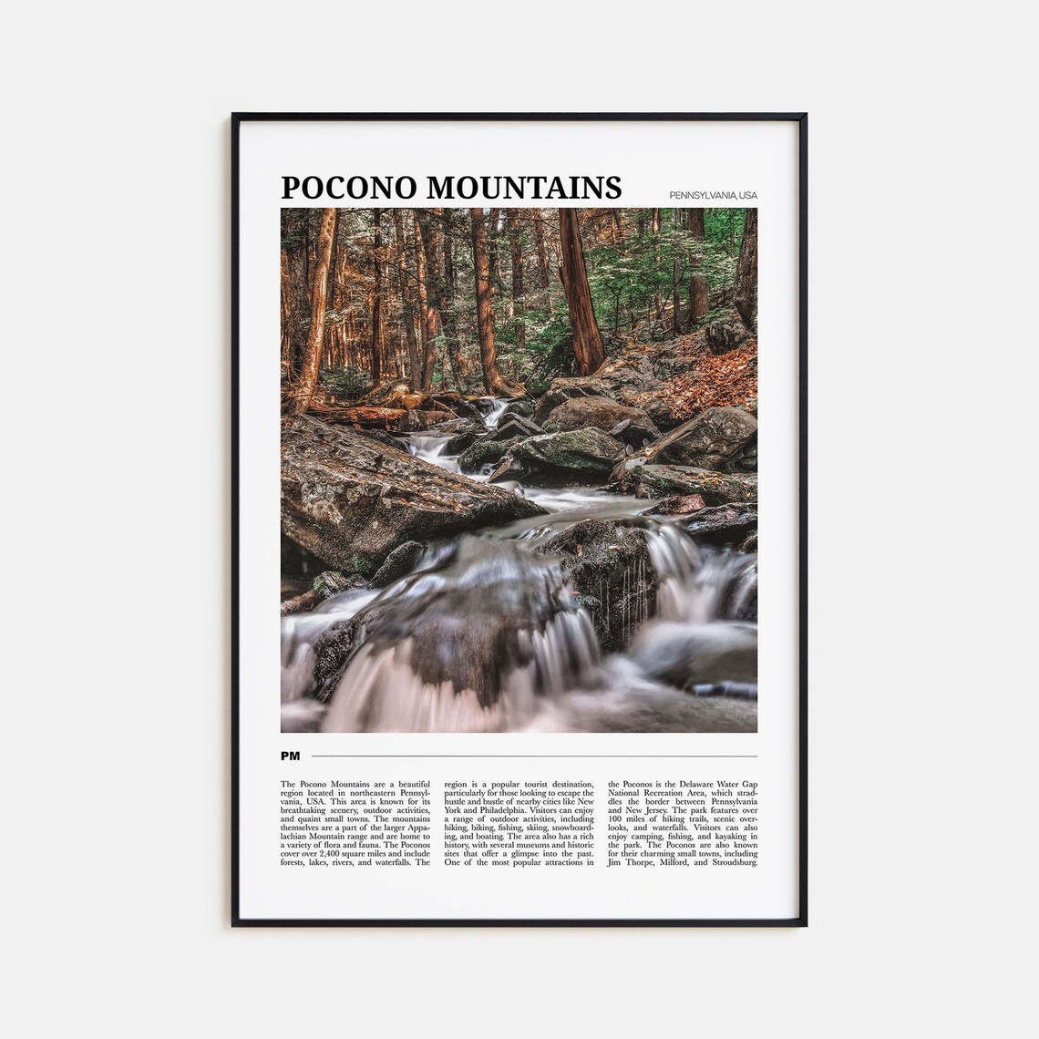 Pocono Mountains Travel Poster, Pennsylvania Wall Art