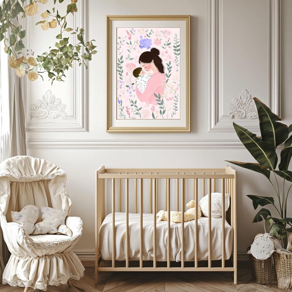Mother And Baby Wall Art Print Motherhood Art Funky Pastel Wall Art Trendy Nursery Art New Mum Poster Baby Shower Gift - Image 5