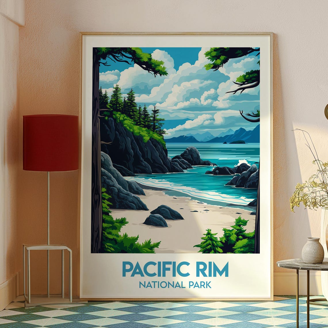 Pacific Rim National Park Rugged Coast Waves and Rainforest Poster - Image 2
