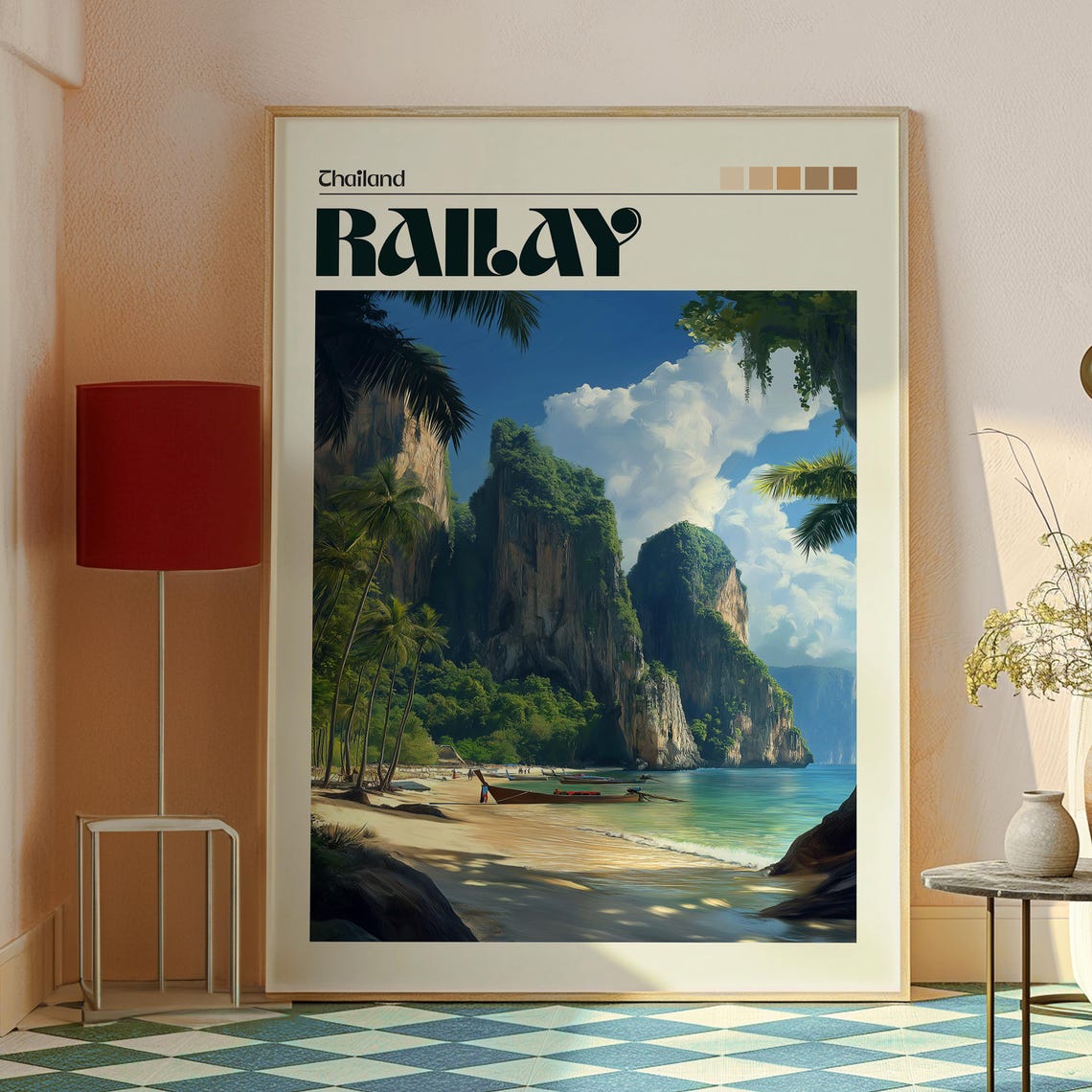 Railay Beach Travel Print Thailand Wall Art Ao Nang Krabi Poster Backpacking - Image 2