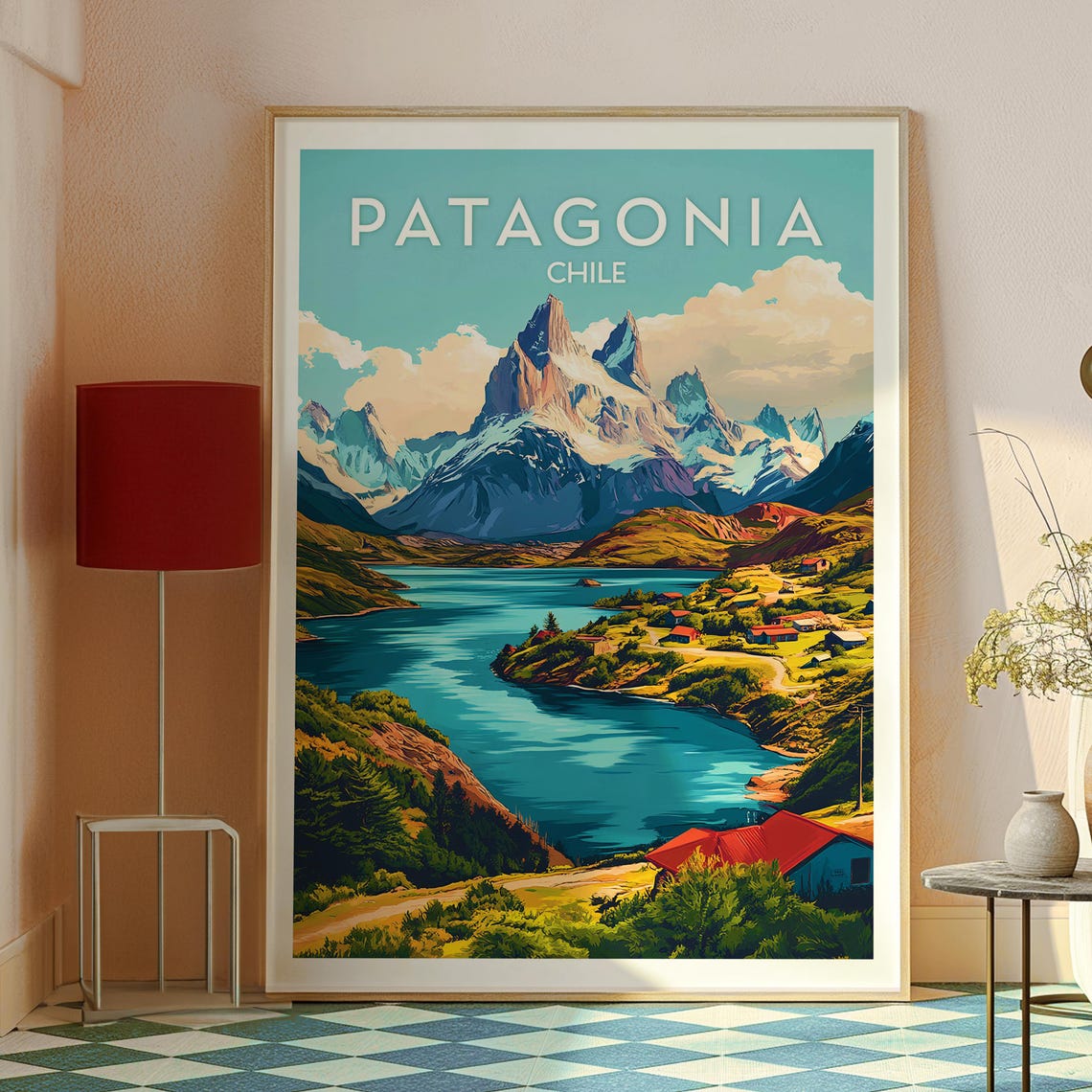 Print Mountains Wall Art Argentina Travel Poster Chile Nature - Image 2