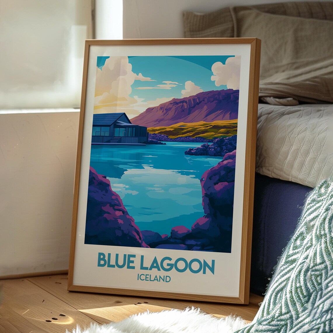 Blue Lagoon Iceland Steamy Geothermal Spa Blue Water Travel Poster - Image 3