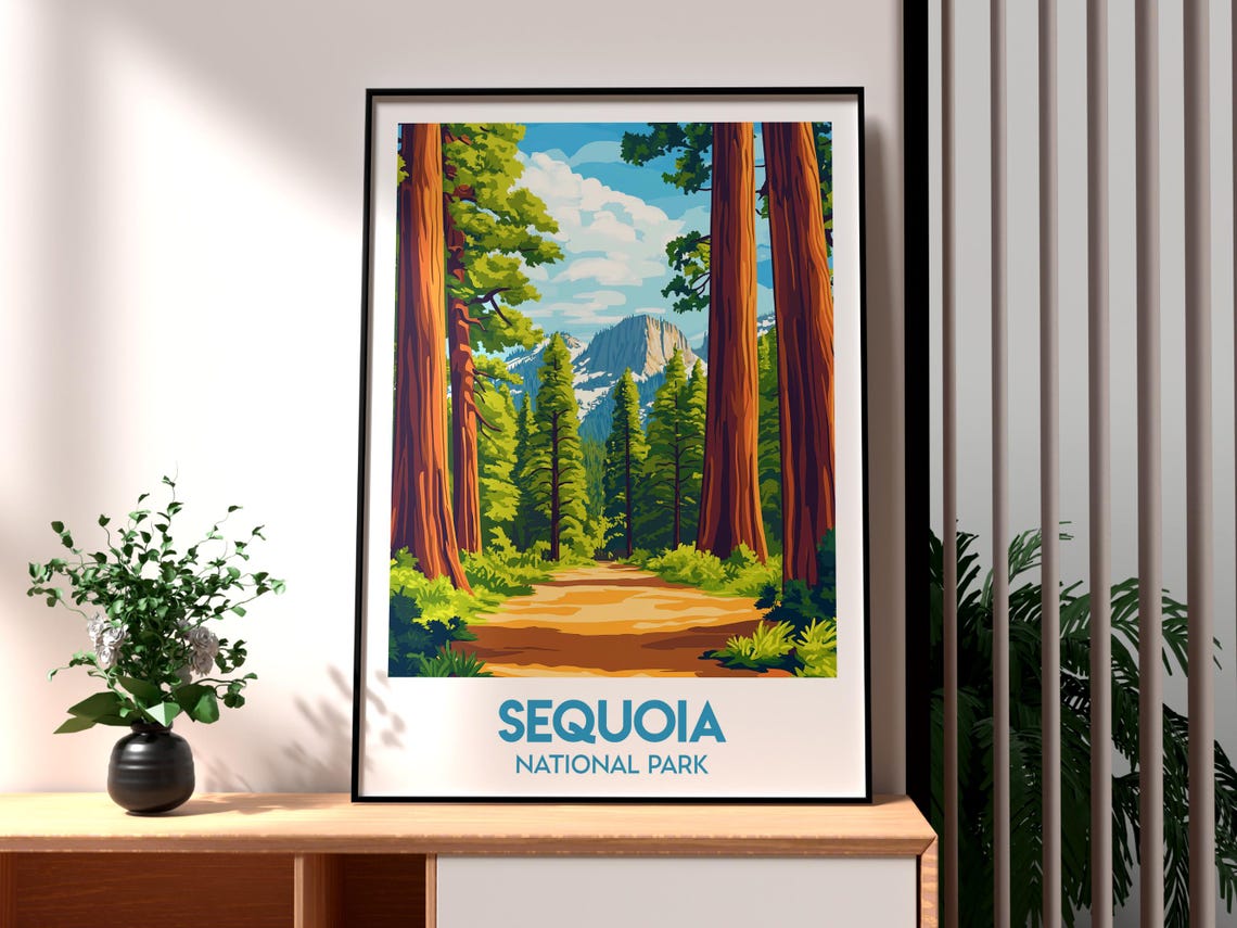 Sequoia National Park Giant Redwood Forest Scenic Travel Poster - Image 3