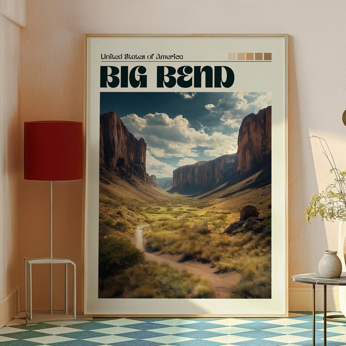 Big Bend Texas Desert Canyon Trail Hiking Scene Travel Poster - Image 2
