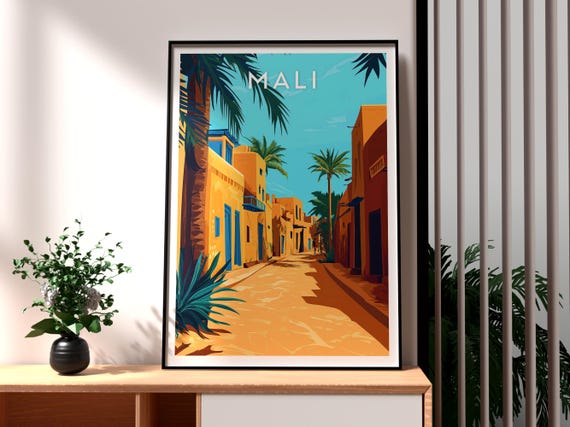 Mali Travel Print Wall Art Bamako Poster Africa City