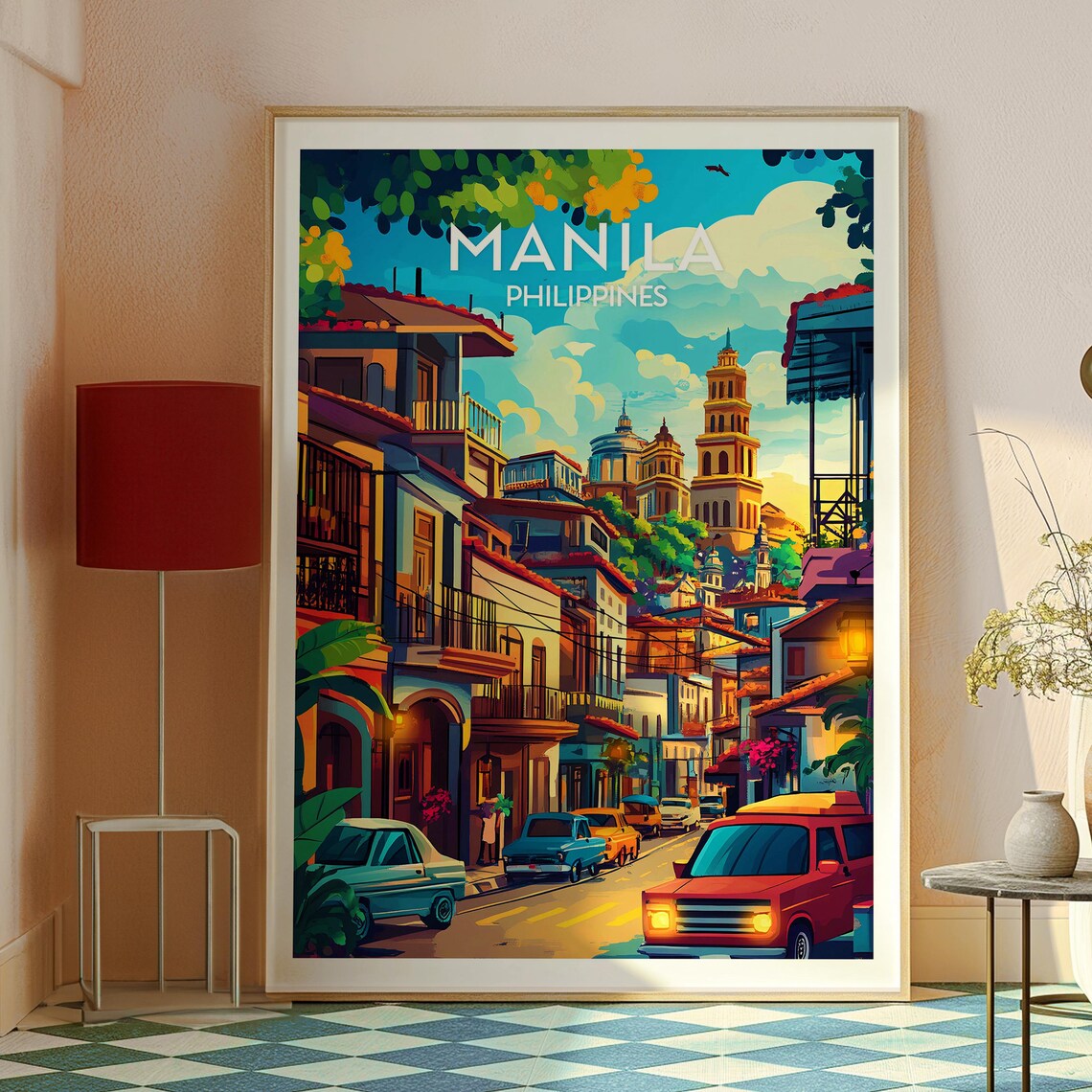 Manila Philippines Old Town Colonial Street Heritage Travel Poster - Image 2