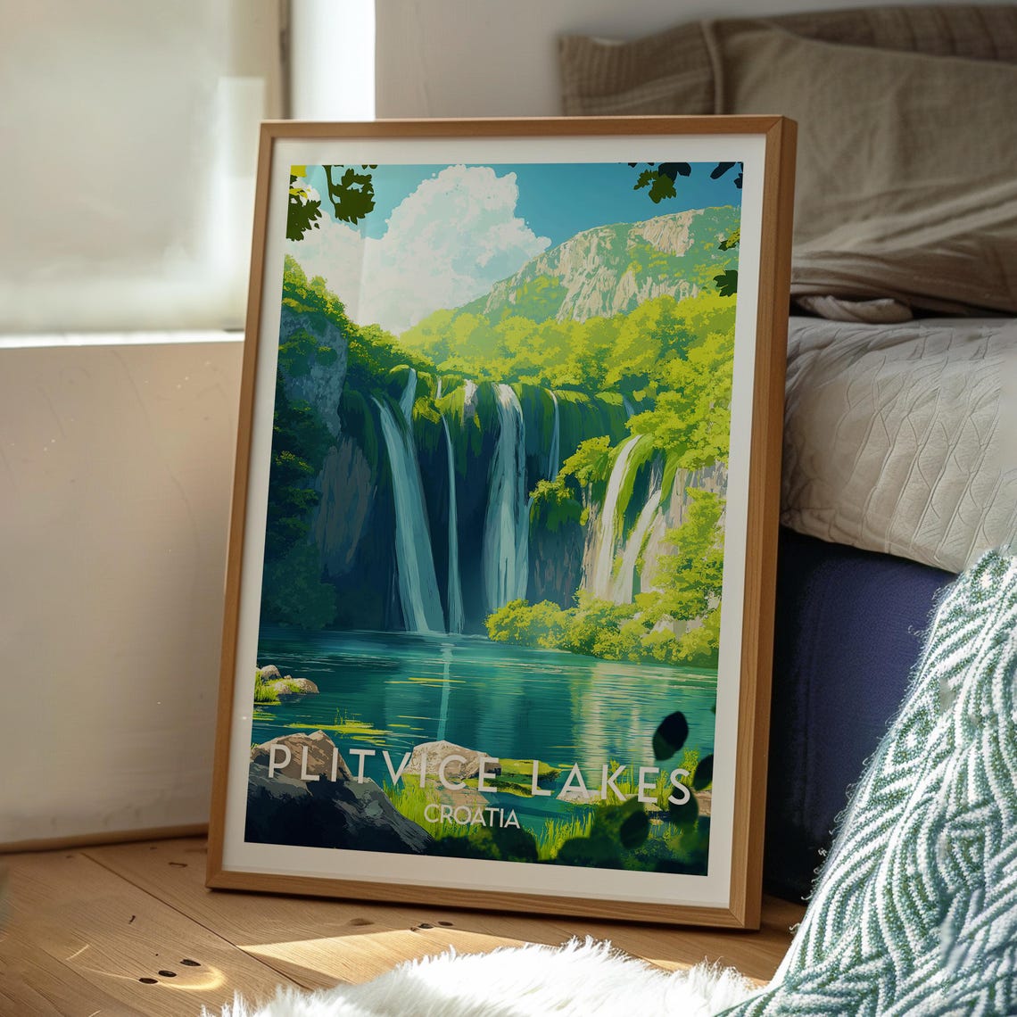 Plitvice Lakes Croatia Waterfalls Emerald Forest Pools Poster - Image 3