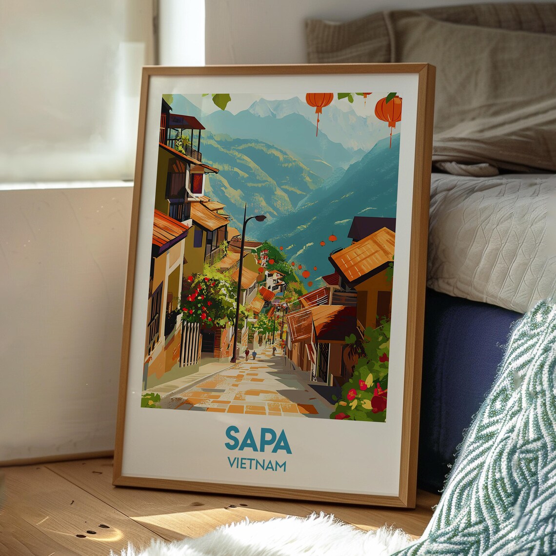 Sapa Vietnam Lantern Street Mountain Valley Old Town Travel Poster - Image 3