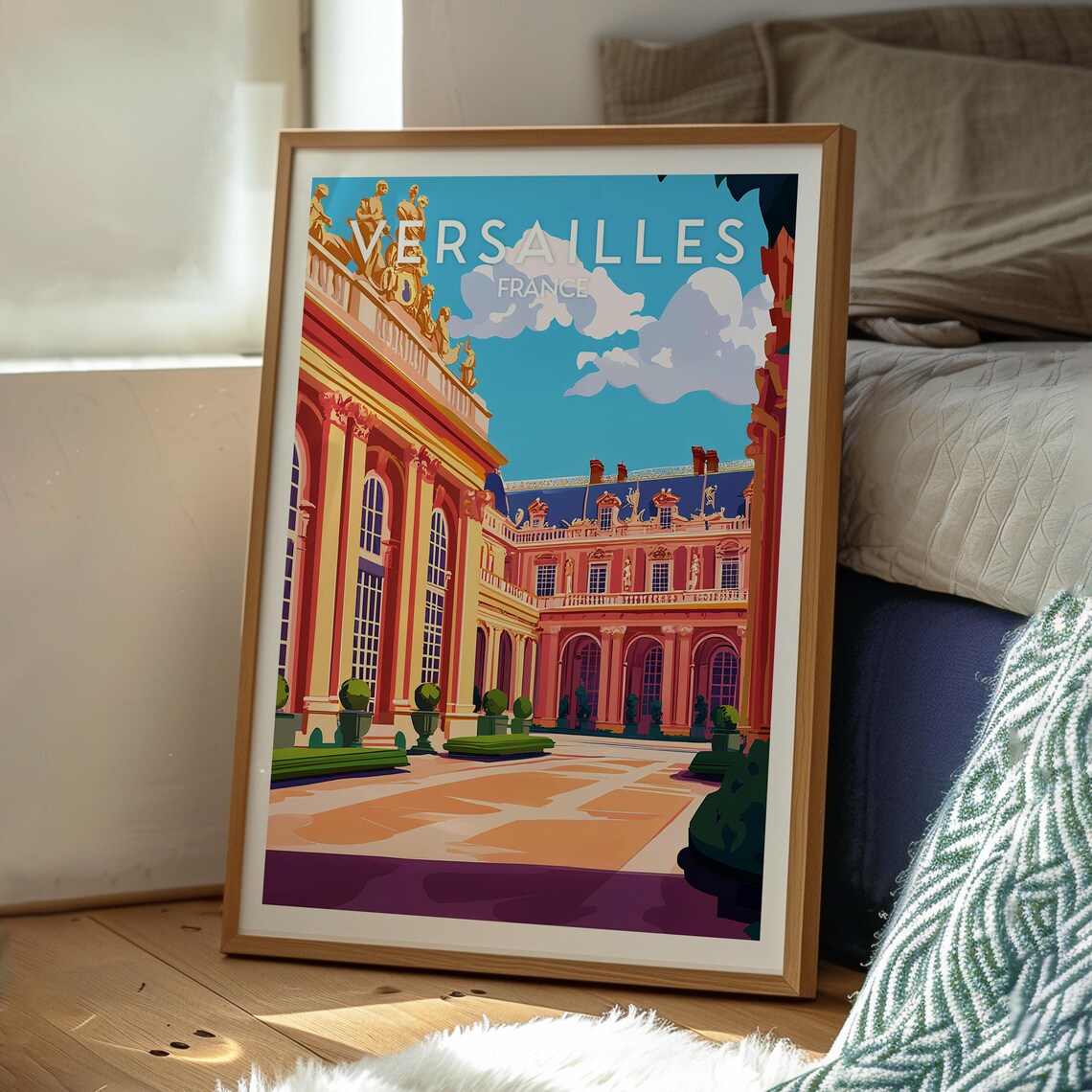 Versailles France Grand Palace Facade Gardens Classic Landmark Poster - Image 3