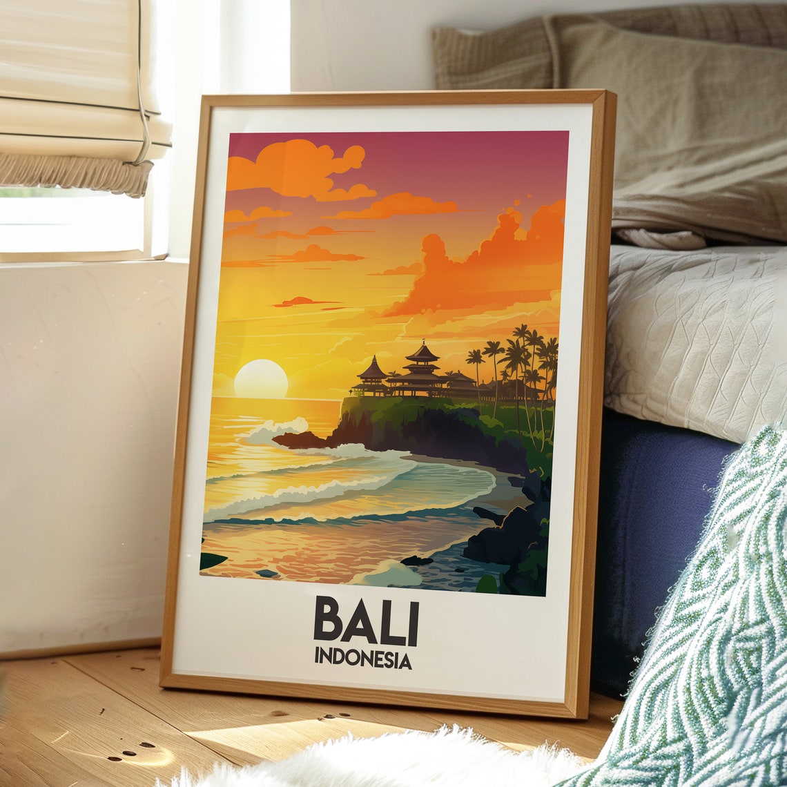 Bali Travel Print Wall Art Beach Poster Surfing Backpacking Gift For Traveller Indonesia - Image 3