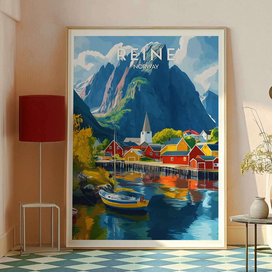 Reine Lofoten Arctic Fishing Village Fjord Norway Travel Poster - Image 2