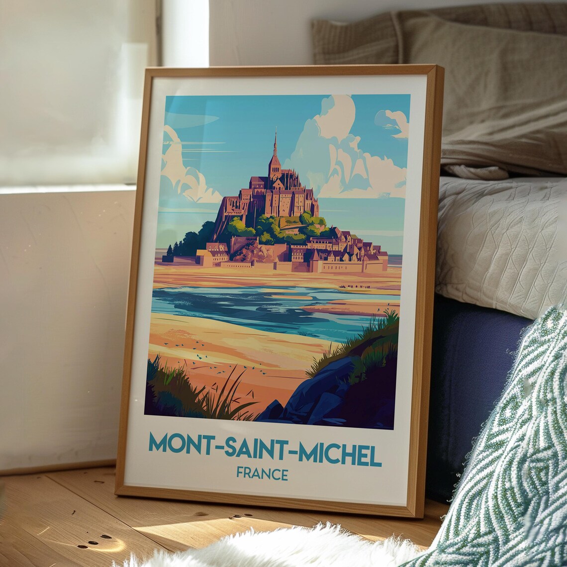 Mont Saint Michel France Island Abbey Tidal Bay Travel Poster - Image 3