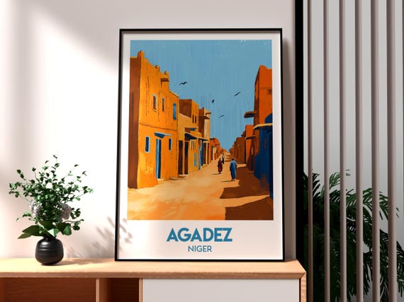 Agadez Poster Niger Print Travel Art Africa Wall Wildlife
