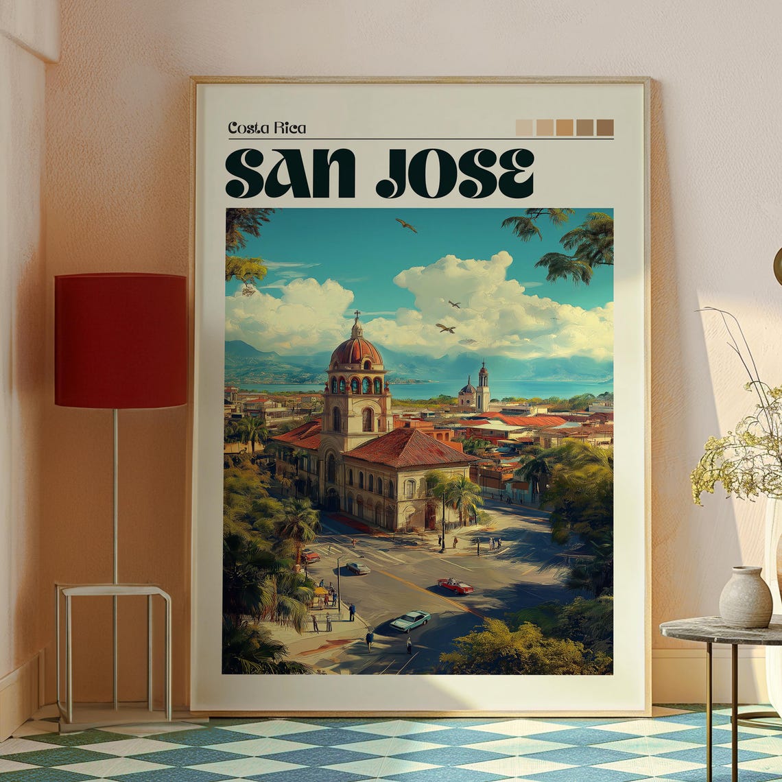 San Jose Print Costa Rica Wall Art Central America Poster Travel Mountains - Image 2