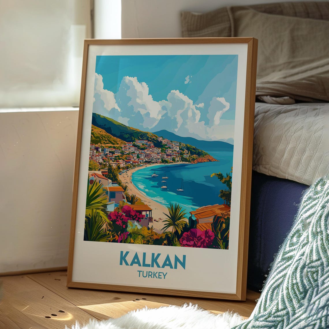 Kalkan Travel Poster, Turkey Beach Wall Art - Image 3