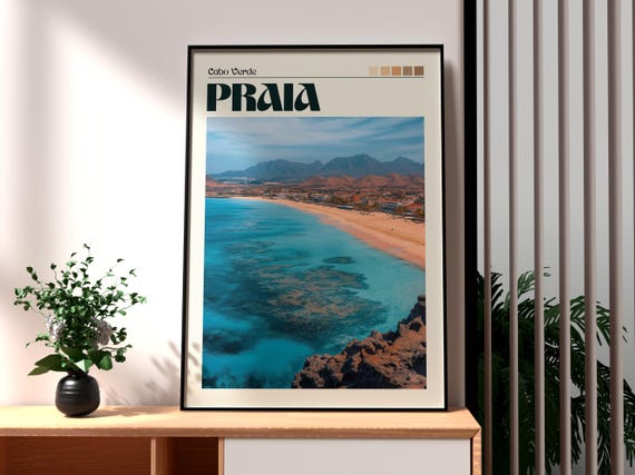 Praia Poster Cape Verde Print Travel Art Africa Wall Wildlife