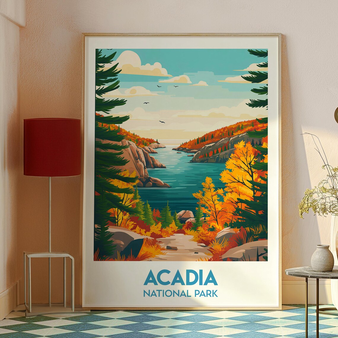 Acadia National Park Maine Autumn Coastline Foliage Travel Poster - Image 2