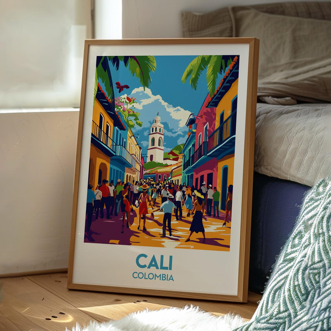 Santiago De Cali Poster Art Colombia Travel Print Wall Backpacking South America - Image 3