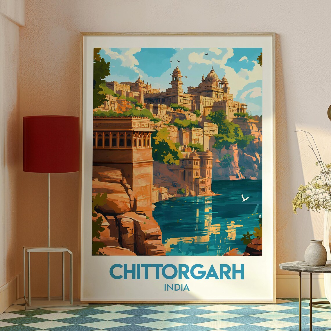 Chittorgarh Travel Poster, Rajasthan Gift for Traveller - Image 2