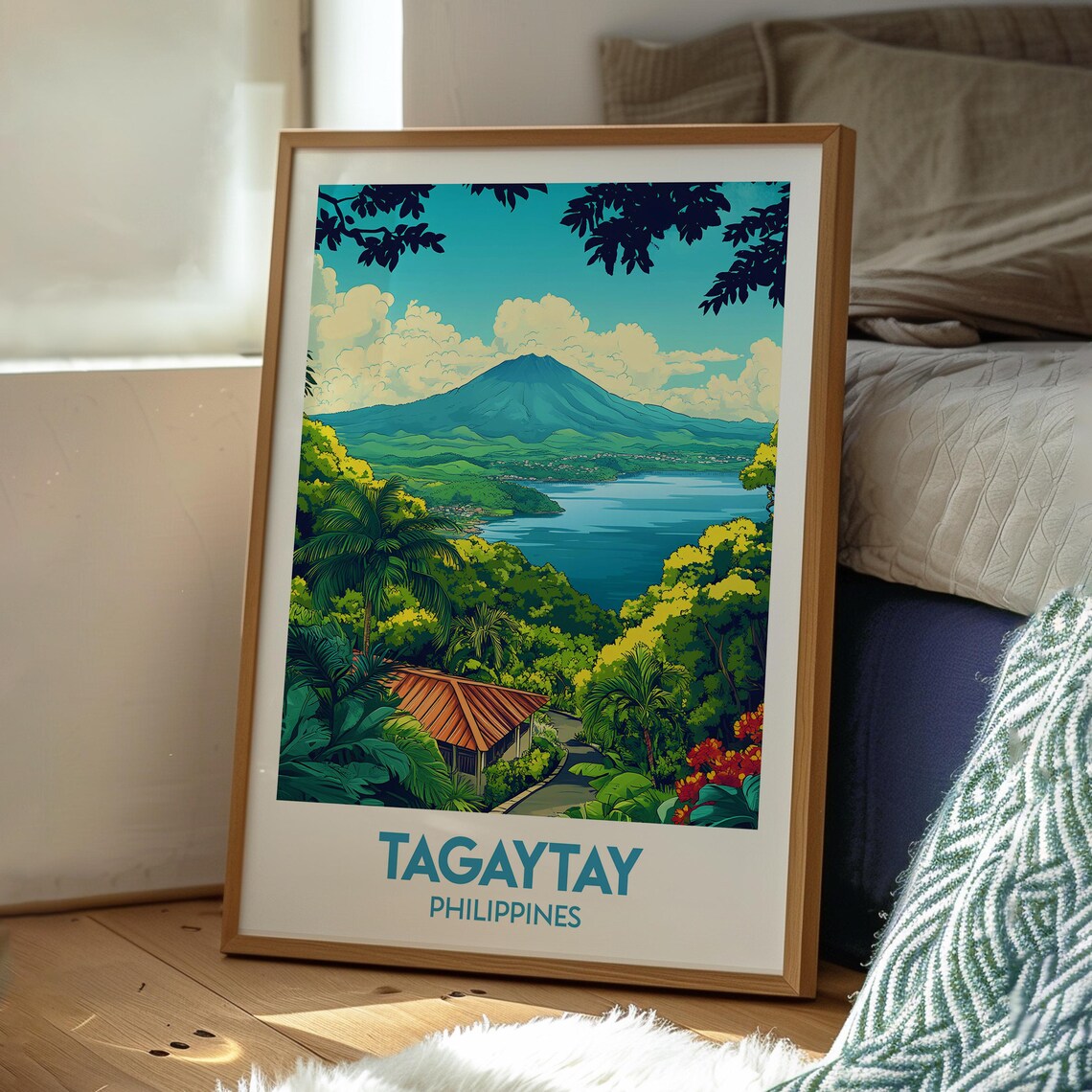Tagaytay Philippines Volcano Lake Tropical Vista Vintage Travel Poster - Image 3