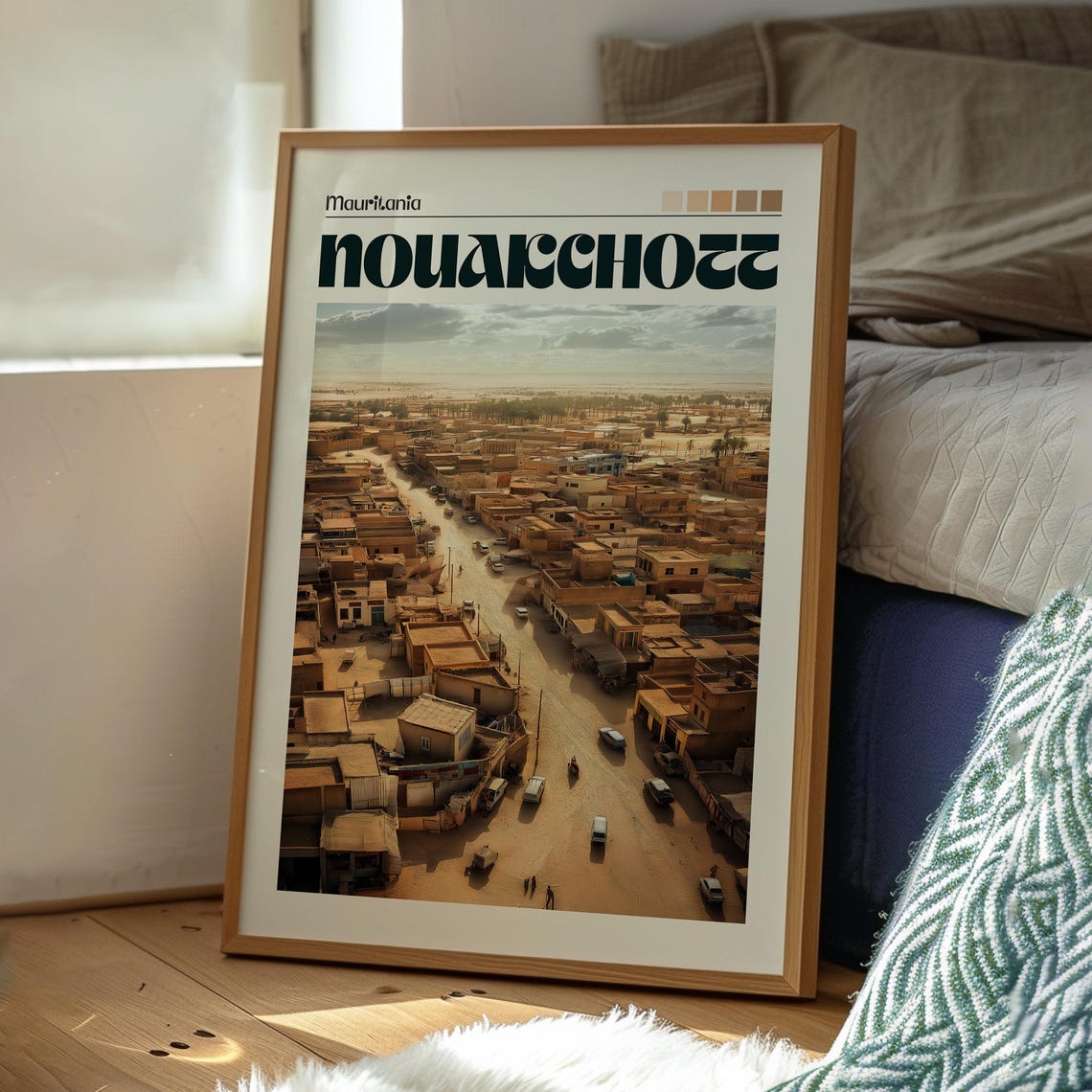 Nouakchott Mauritania Desert Cityscape Aerial View Travel Poster - Image 3