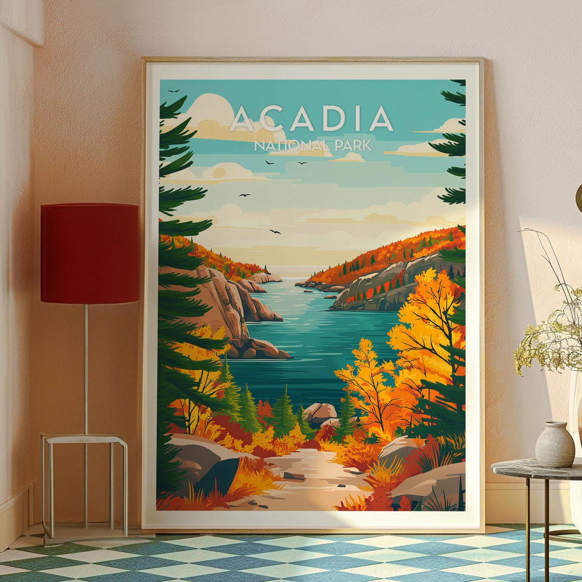 Acadia National Park Autumn Coast Maine Fall Foliage Travel Poster - Image 2