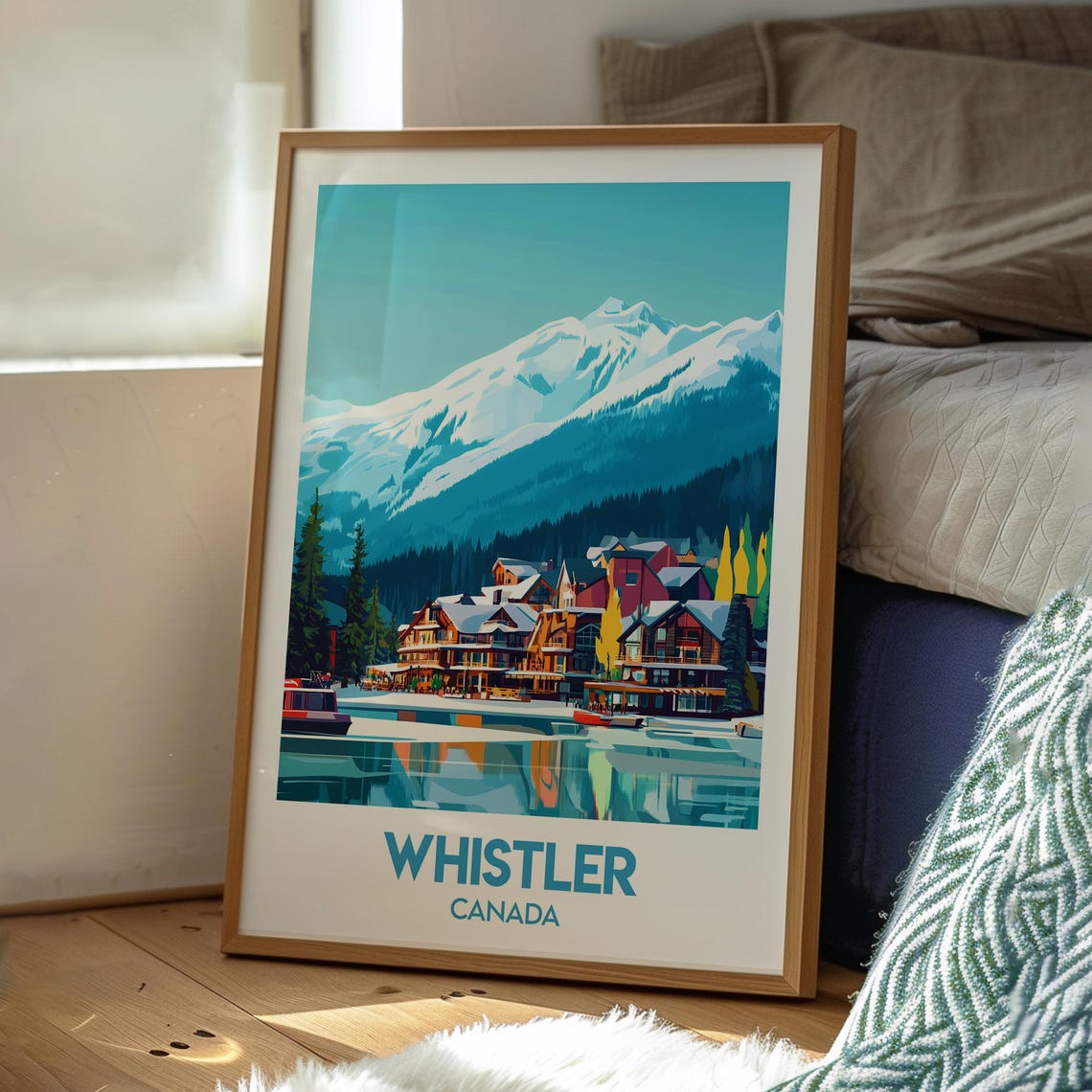 Whistler Canada British Columbia Alpine Ski Village Travel Poster - Image 3