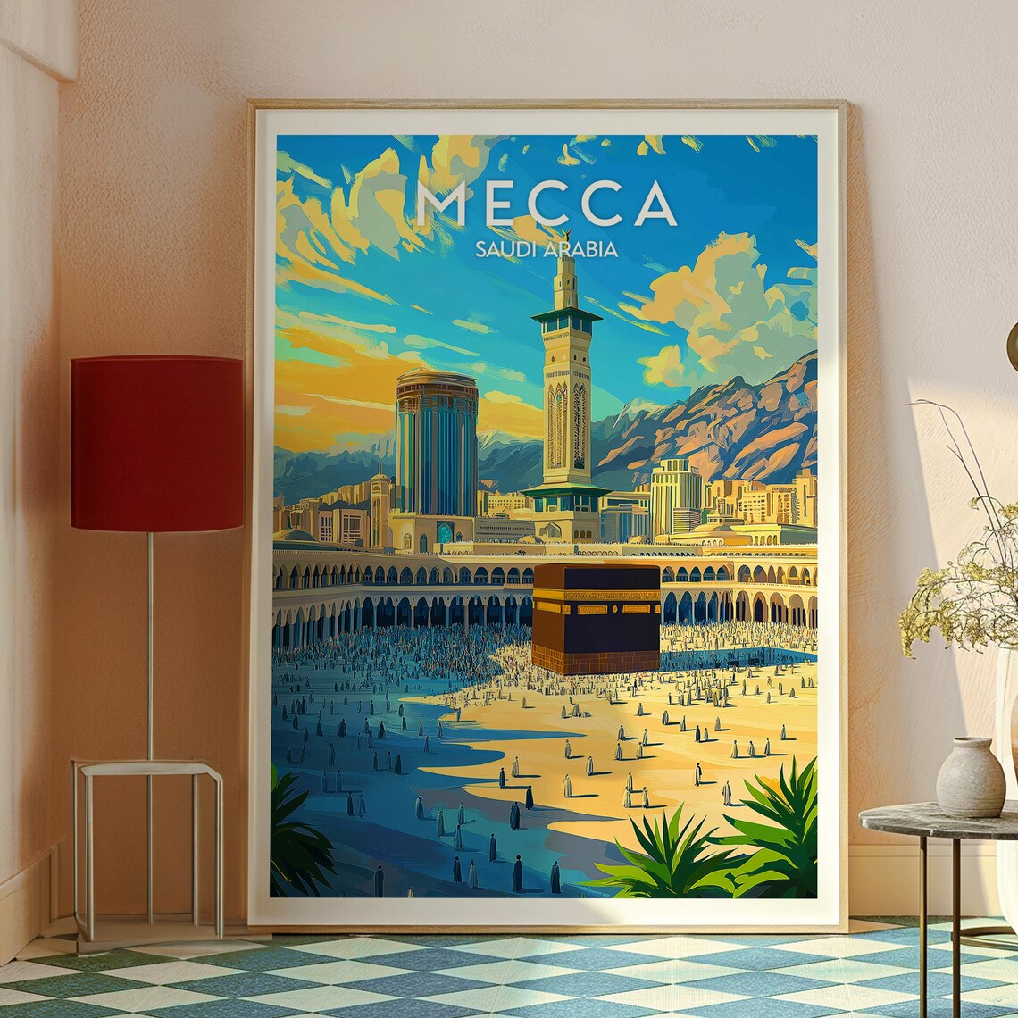 Mecca Saudi Arabia Kaaba Grand Mosque Pilgrimage Travel Poster - Image 2