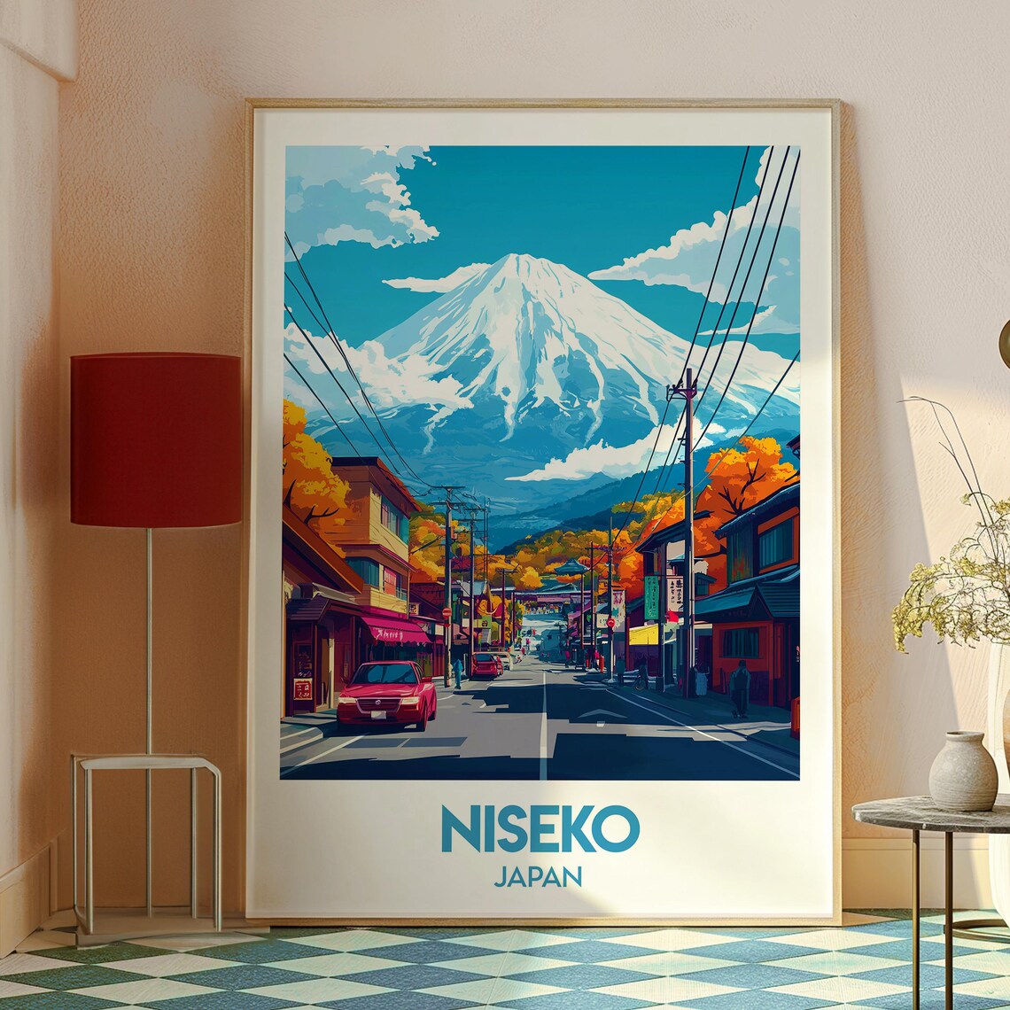 Niseko Japan Snowy Mountain Street Village Vintage Travel Art Poster - Image 2