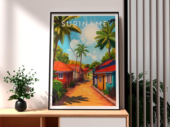 Suriname Poster Art Travel Print Wall Paramaribo Backpacking South America