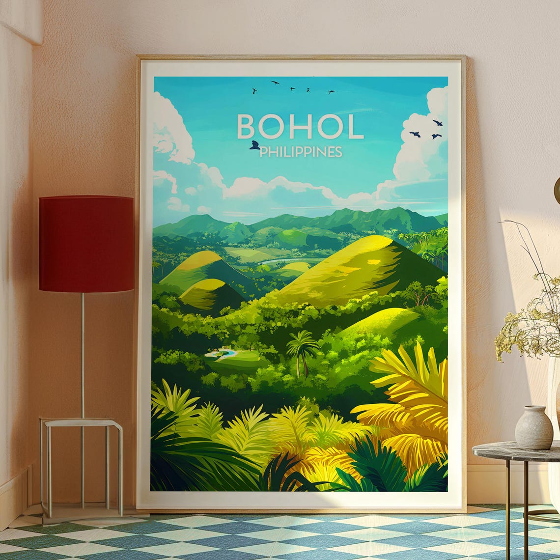 Bohol Philippines Chocolate Hills Green Valley Scenic Travel Poster - Image 2