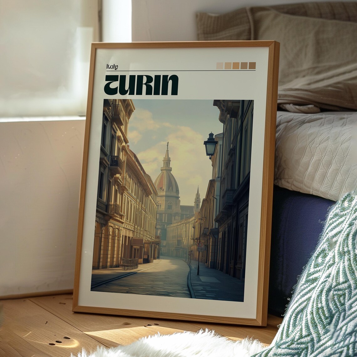 Turin Italy Historic Old Street Grand Dome Architecture Art Poster - Image 3