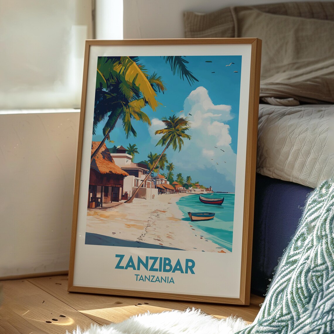 Zanzibar Travel Poster, Tanzania Beach Wall Art - Image 3
