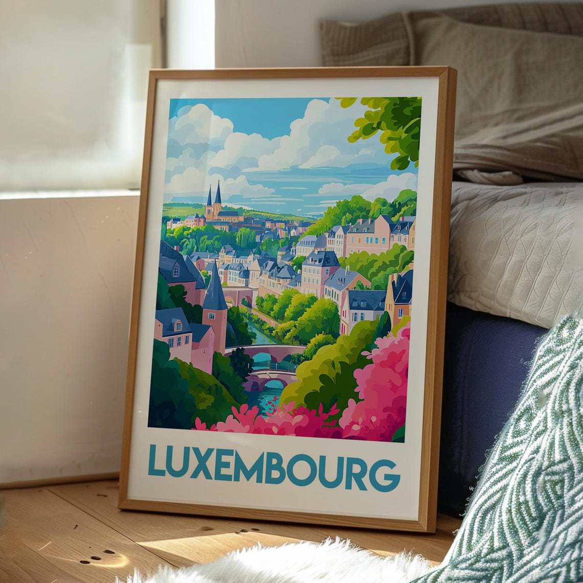 Luxembourg Travel Poster, European Ardennes Forest - Image 3