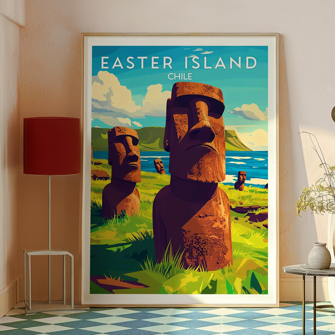 Easter Island Chile Rapa Nui Moai Statues Coastal Wonder Travel Poster - Image 2