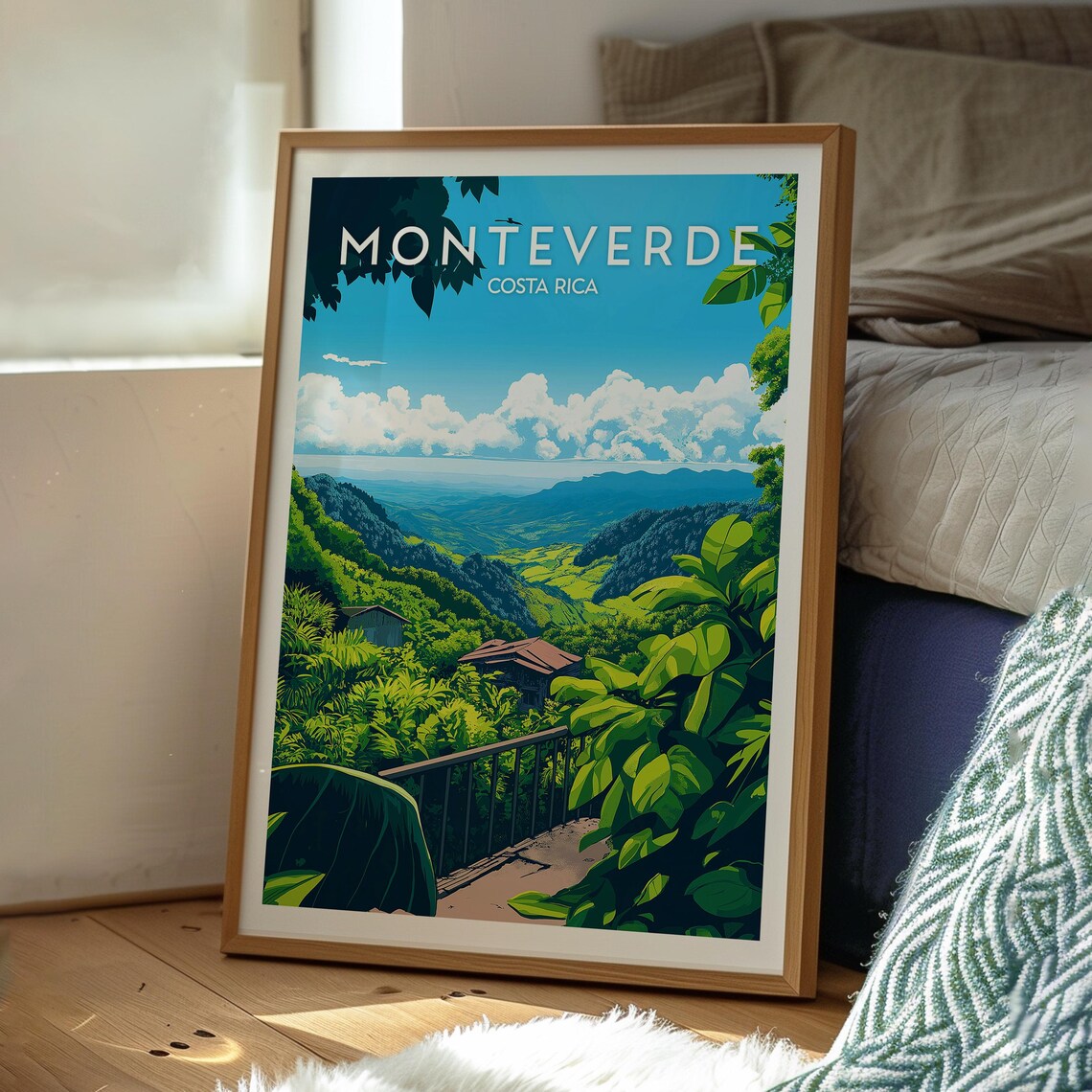 Monteverde Costa Rica Cloud Forest Mountain Valley Green Travel Poster - Image 3
