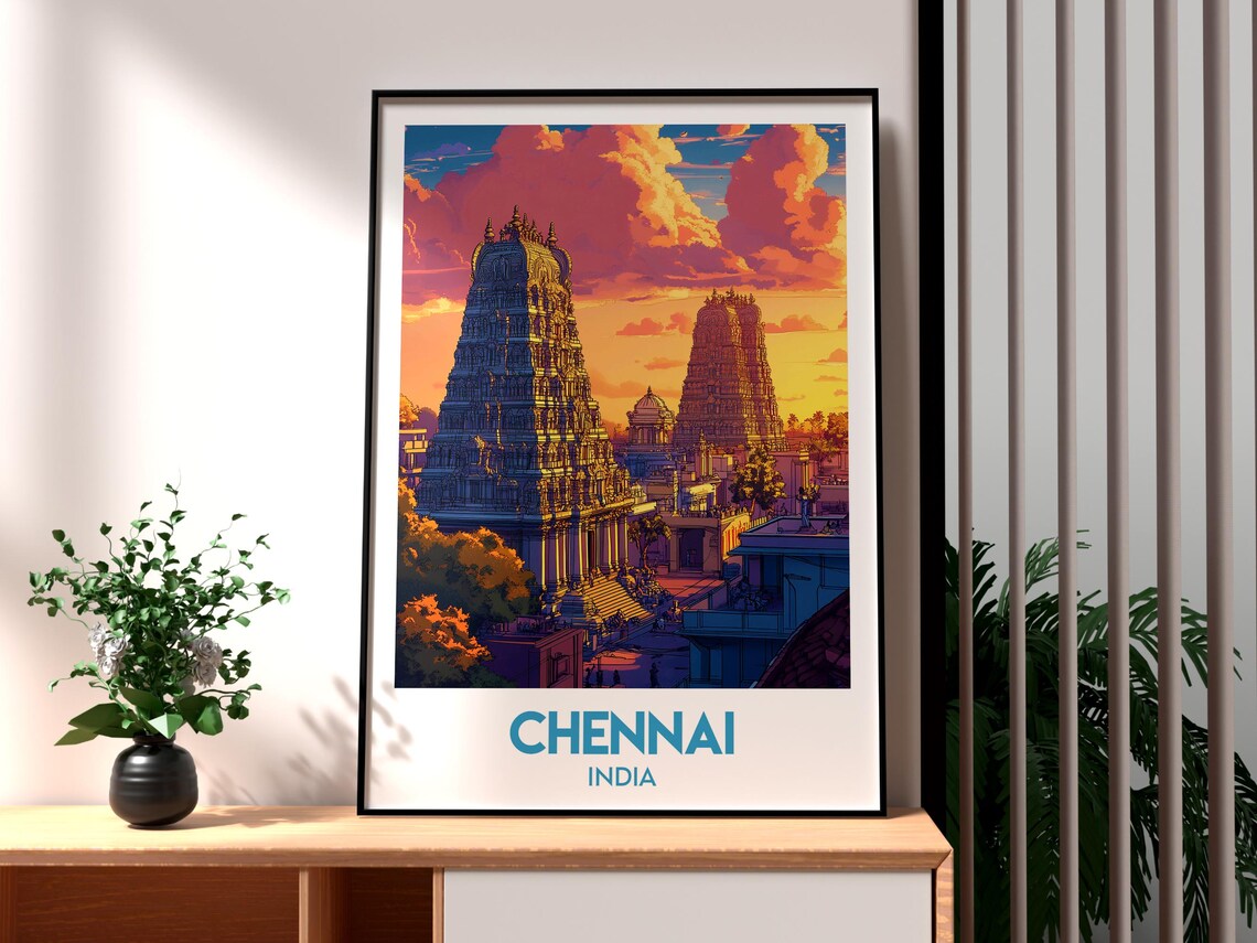 Chennai Travel Print India Wall Art India Art Travel Wall Art Chennai Poster Chennai Print Gift For Traveller Bay Of Bengal