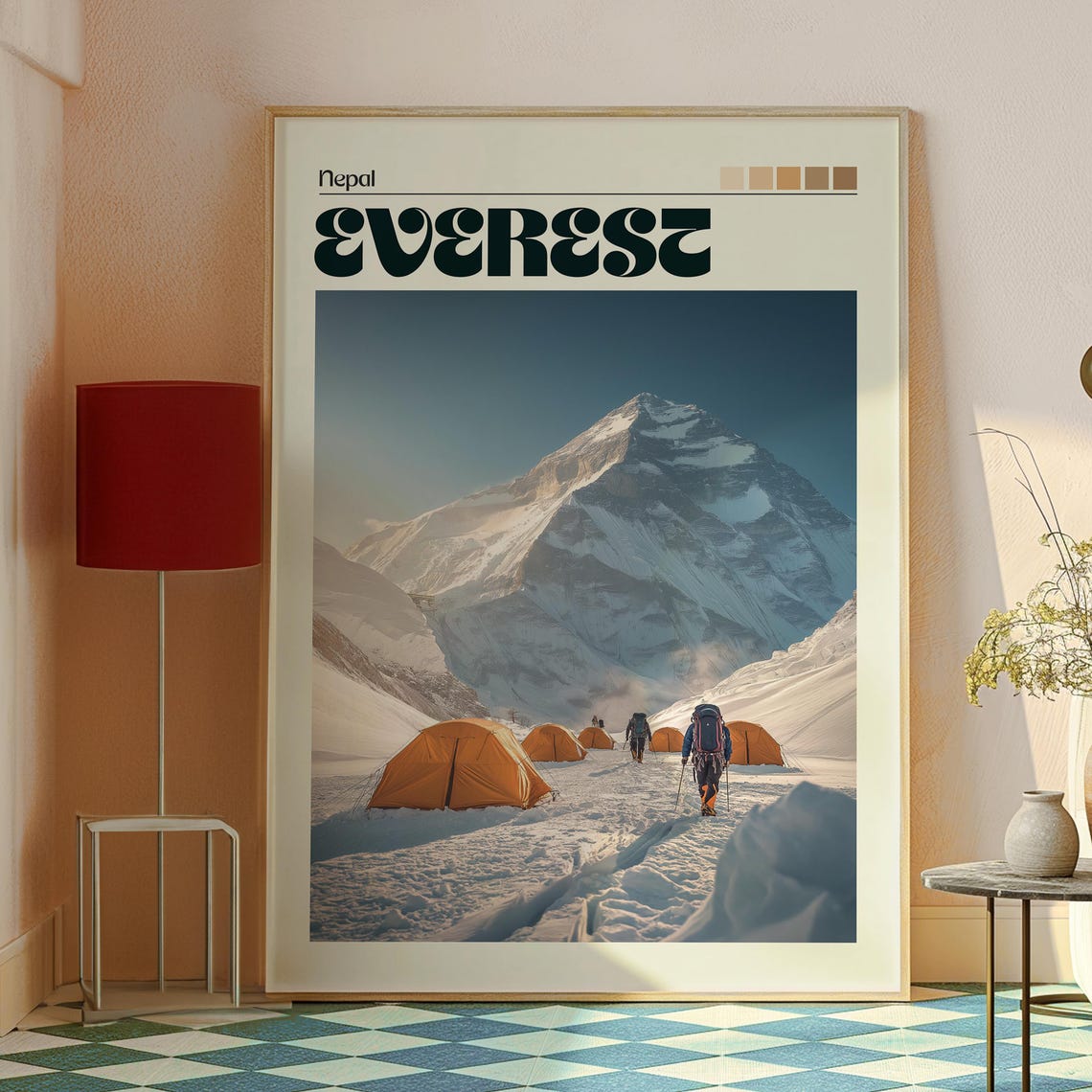 Mount Everest Nepal Base Camp Tents Expedition Snow Peak Poster - Image 2
