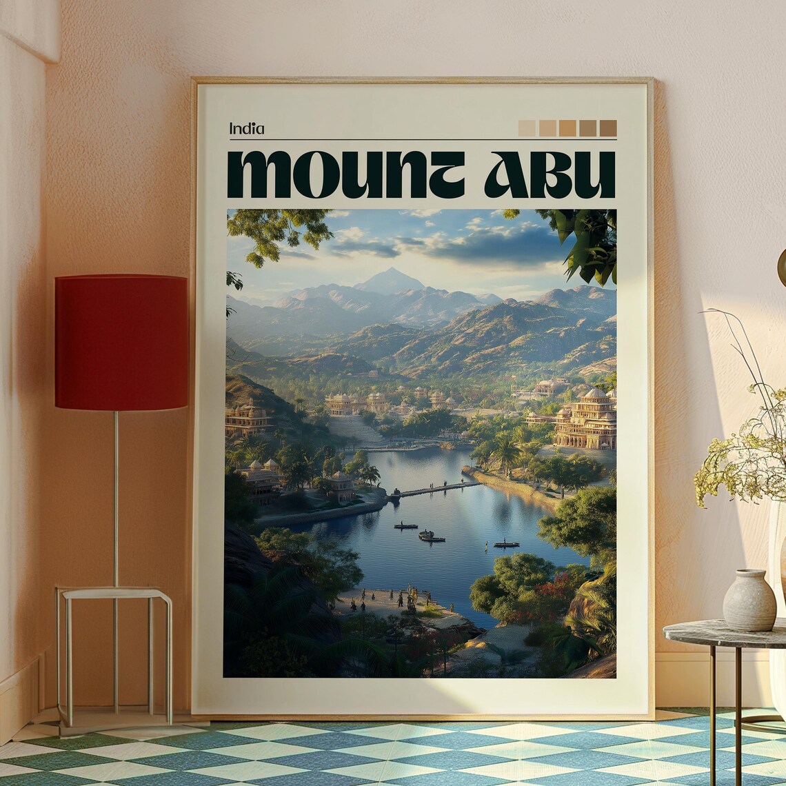 Mount Abu India Nakki Lake Hills Palaces Scenic Travel Poster - Image 2