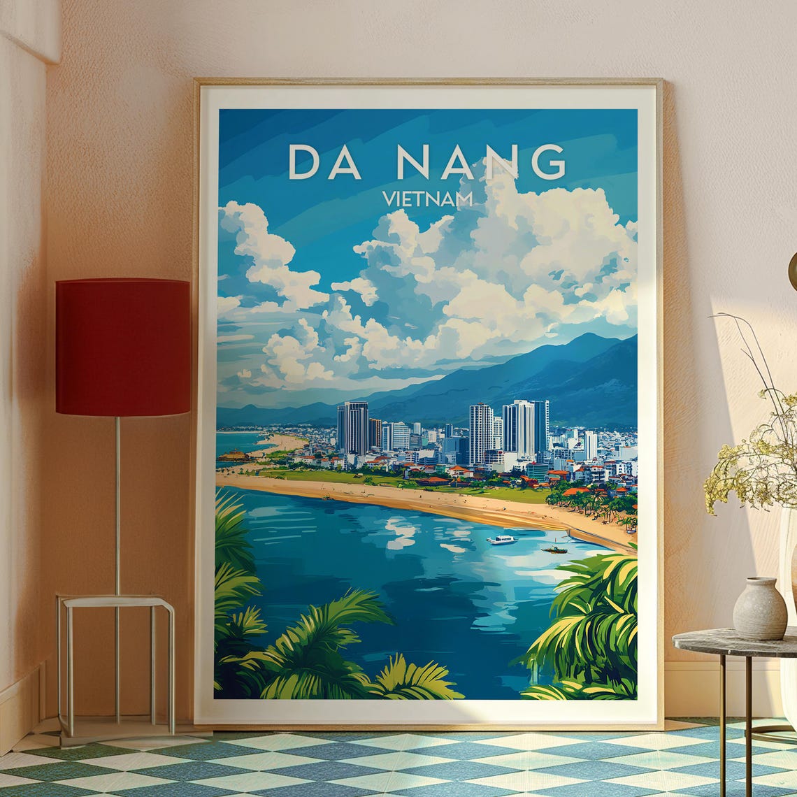 Da Nang Vietnam Palm Coastal City Skyline Tropical Beach Poster - Image 2