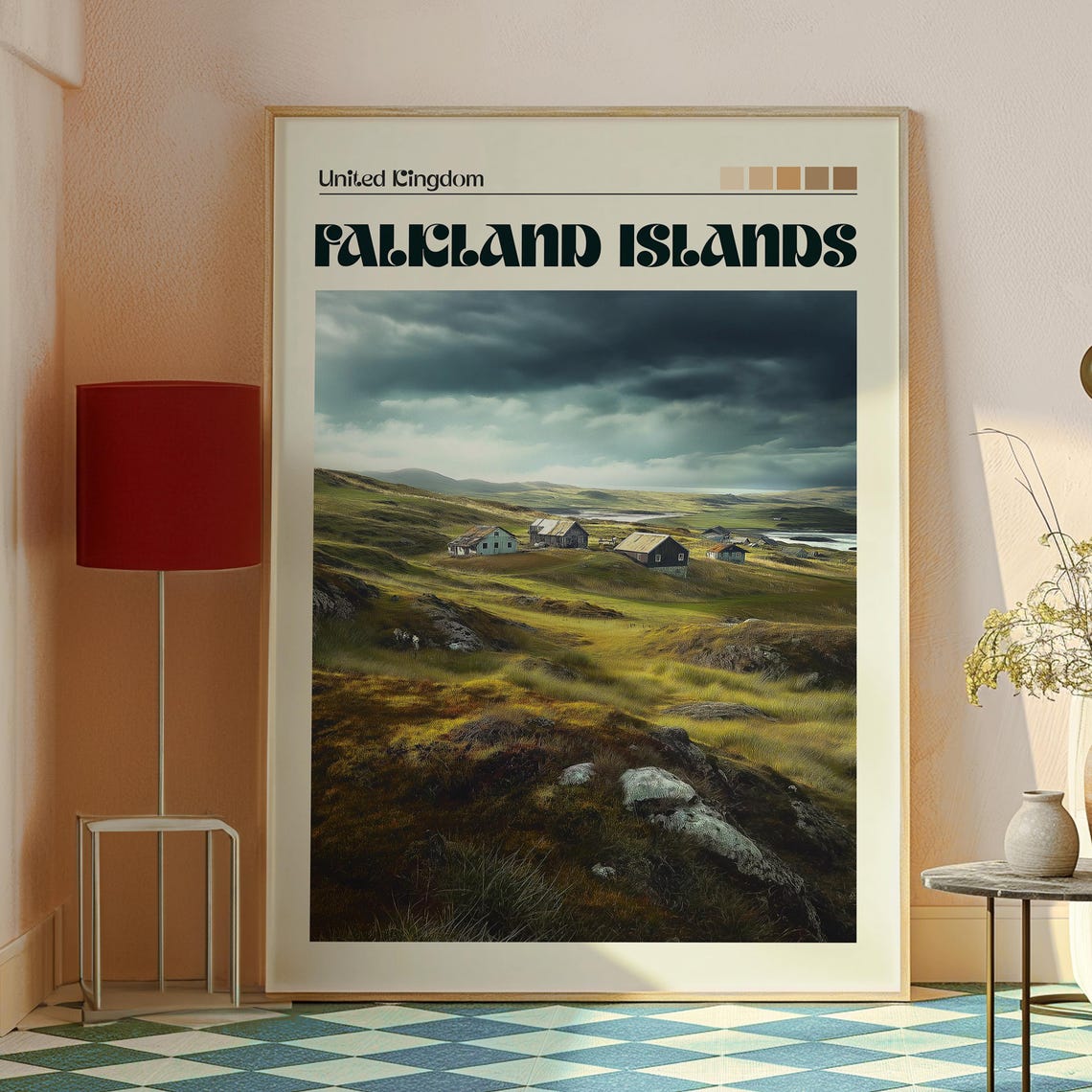Falkland Islands Remote Moorland Settlement Stormy Sky Poster - Image 2