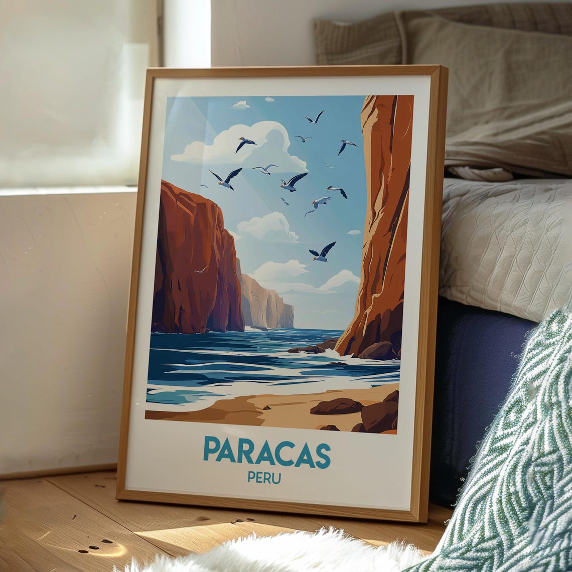 Paracas Poster Art Peru Travel Print Wall Backpacking South America - Image 3