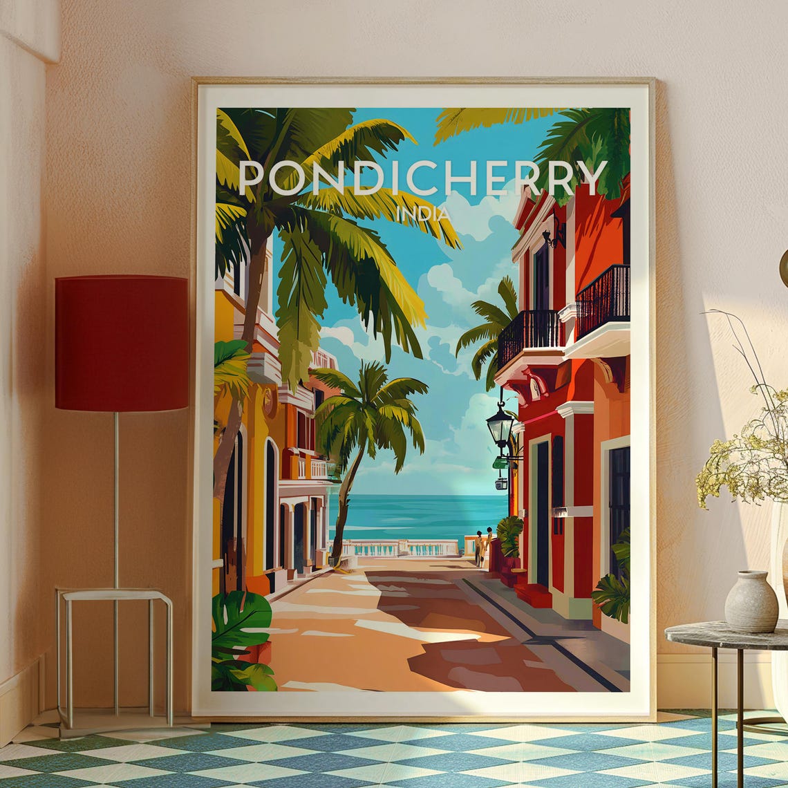 Pondicherry Travel Poster, French Quarter India - Image 3