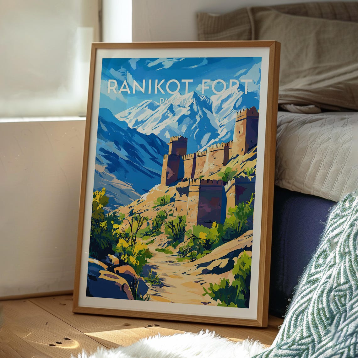 Ranikot Fort Pakistan Great Wall Desert Fortress Travel Poster - Image 3
